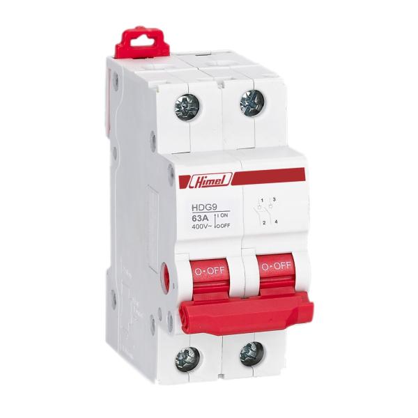مفتاح أوتوماتيك ثنائي سعة القطع 10 ك.أ - هيمل (Himel 2-Pole 10kA Miniature Circuit Breaker).