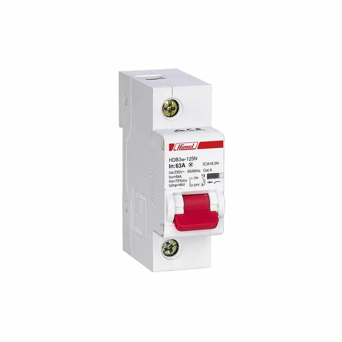 مفتاح أوتوماتيك أحادي سعة القطع 10 ك.أ - هيمل (Himel 1-Pole 10kA Miniature Circuit Breaker).