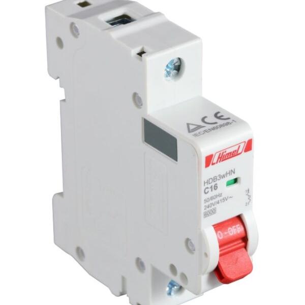 مفتاح أوتوماتيك أحادي سعة القطع 10 ك.أ - هيمل (Himel 1-Pole 10kA Miniature Circuit Breaker).
