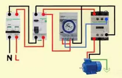 220v توصيل تايمر مع كونتاكتور 