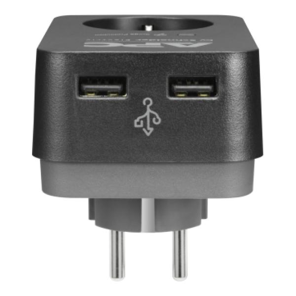 مشترك شنايدر إلكتريك 1 فتحة مع 2 منفذ USB - شنايدر إلكتريك